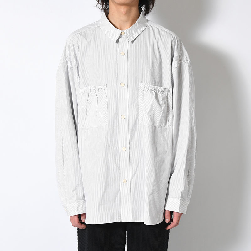 WRIST PATCH WIDE SHIRT "STRIPE" -3.COLOR-