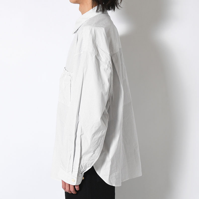 WRIST PATCH WIDE SHIRT "STRIPE" -3.COLOR-
