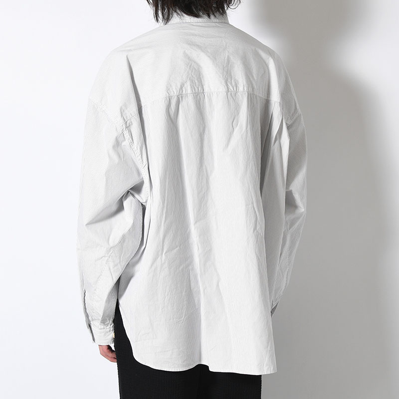 WRIST PATCH WIDE SHIRT "STRIPE" -3.COLOR-