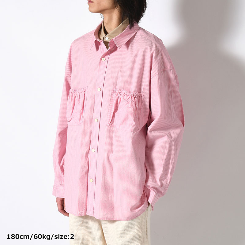 WRIST PATCH WIDE SHIRT "STRIPE" -3.COLOR-