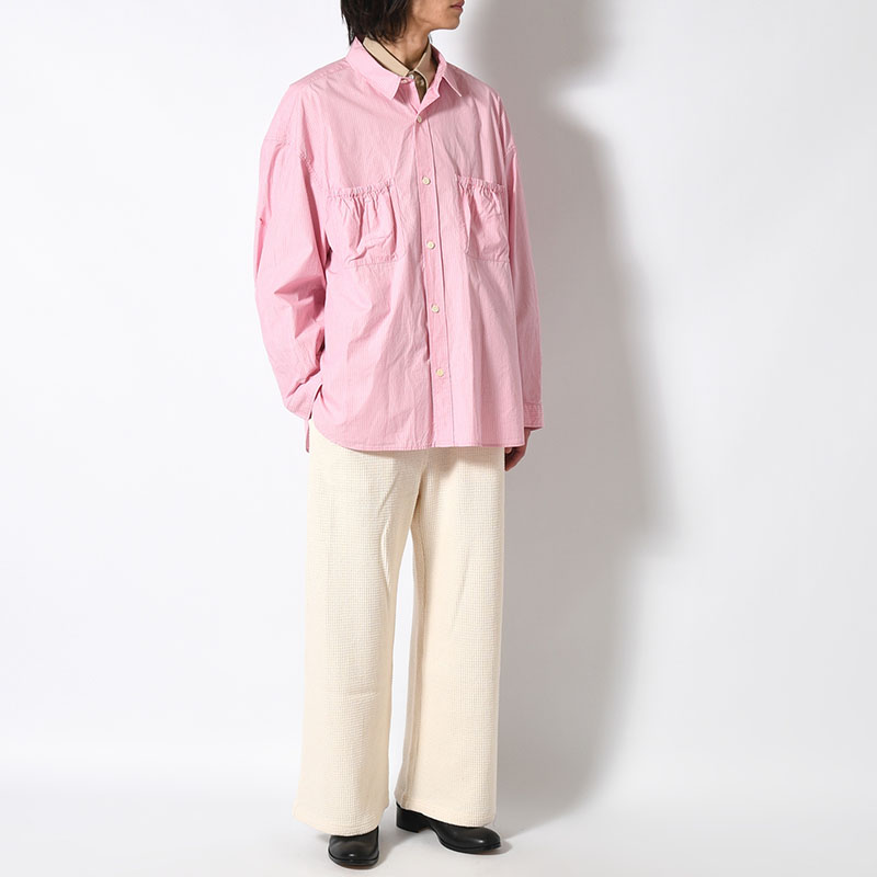 WRIST PATCH WIDE SHIRT "STRIPE" -3.COLOR-