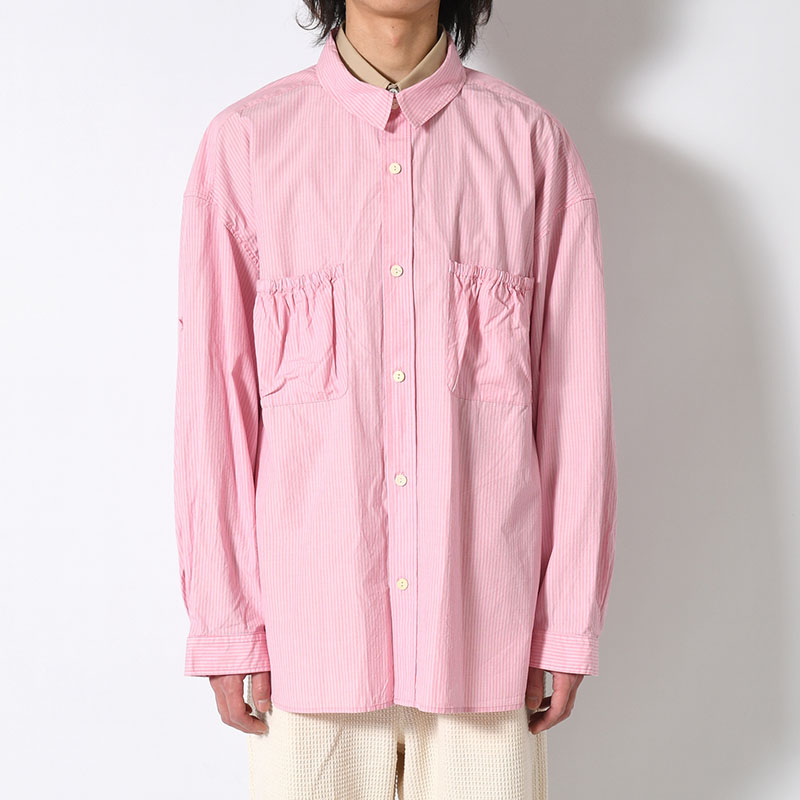 WRIST PATCH WIDE SHIRT "STRIPE" -3.COLOR-