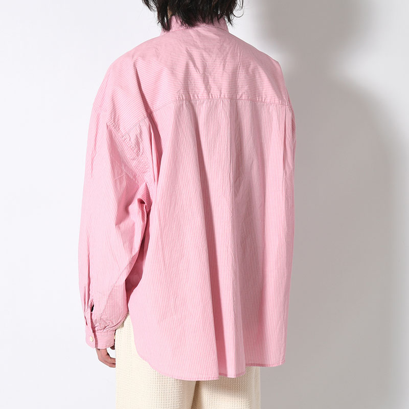 WRIST PATCH WIDE SHIRT "STRIPE" -3.COLOR-