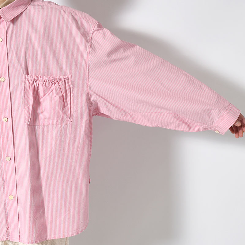 WRIST PATCH WIDE SHIRT "STRIPE" -3.COLOR-