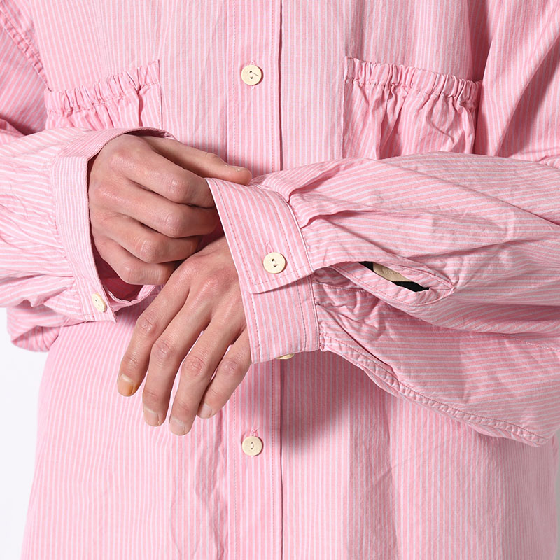 WRIST PATCH WIDE SHIRT "STRIPE" -3.COLOR-