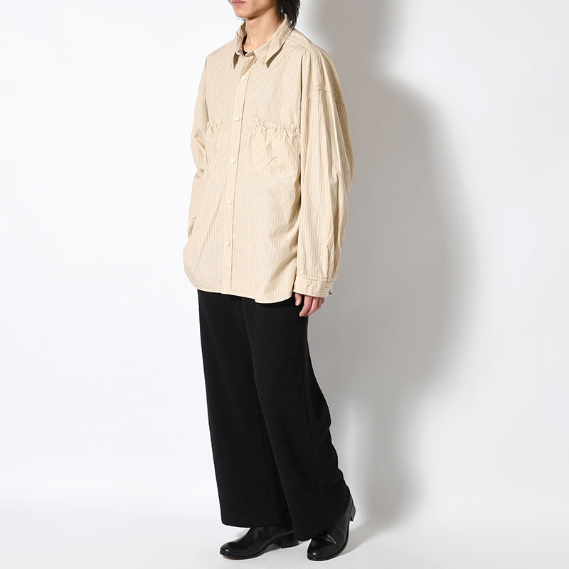 WRIST PATCH WIDE SHIRT "STRIPE" -3.COLOR-