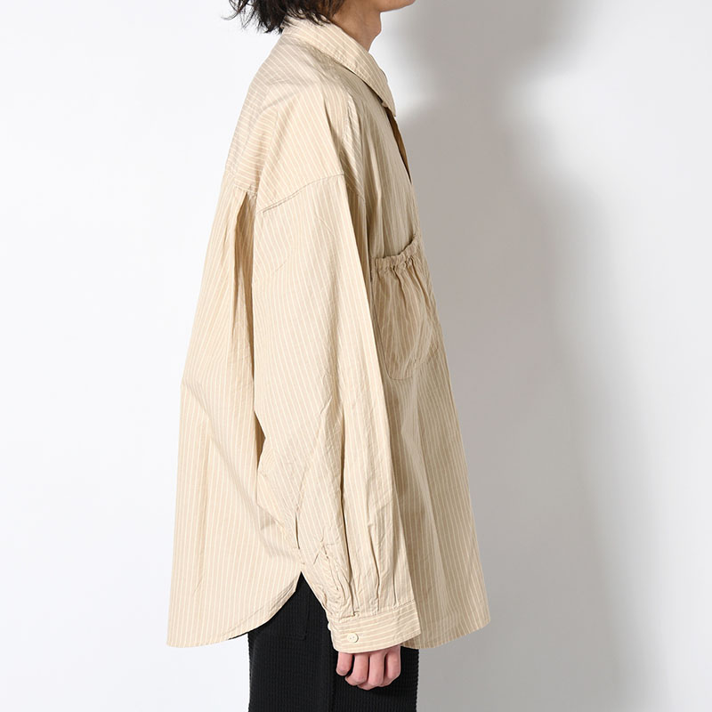WRIST PATCH WIDE SHIRT "STRIPE" -3.COLOR-