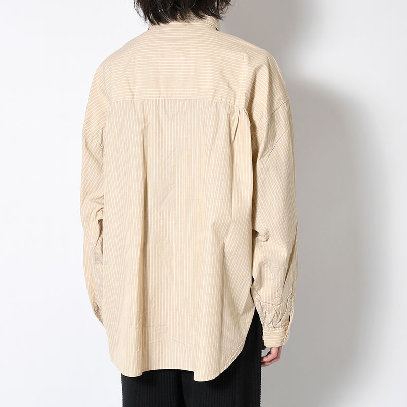 WRIST PATCH WIDE SHIRT "STRIPE" -3.COLOR-