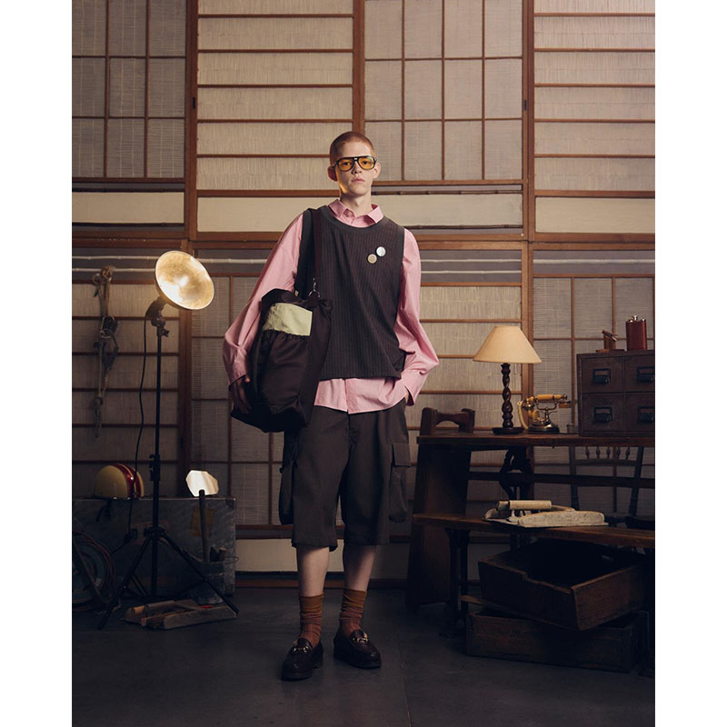 WRIST PATCH WIDE SHIRT "STRIPE" -3.COLOR-