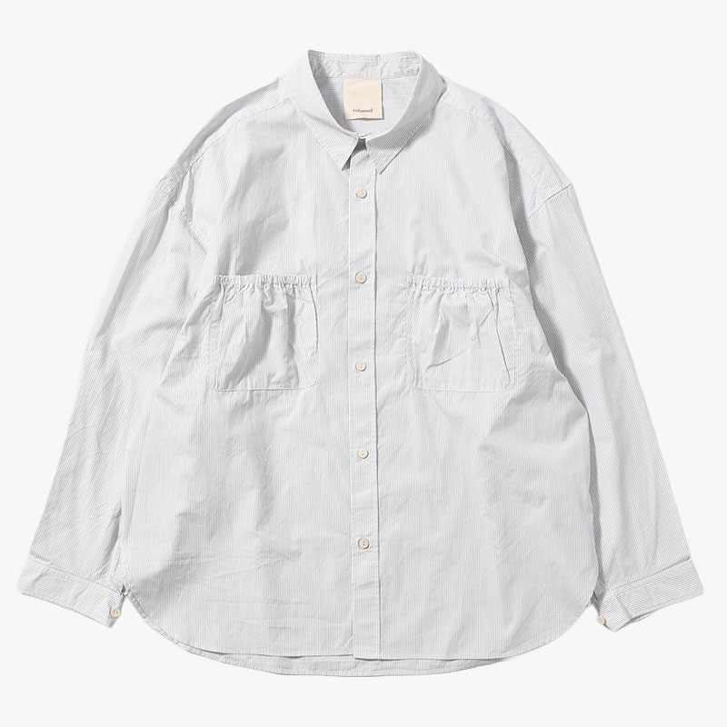 WRIST PATCH WIDE SHIRT "STRIPE" -3.COLOR-