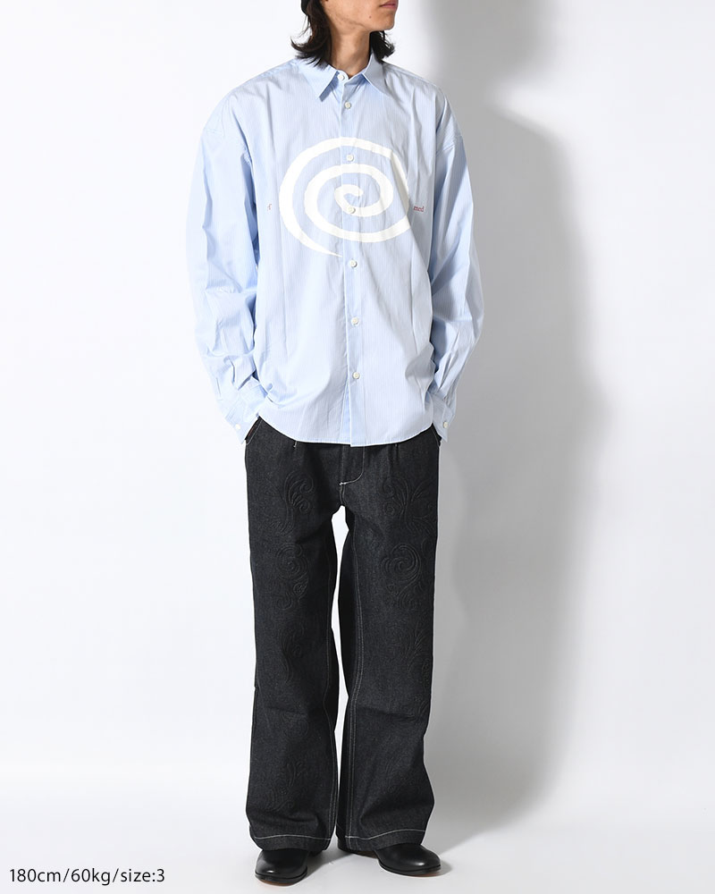 "GuruGuru" SLOUCH SHIRT -SAX-