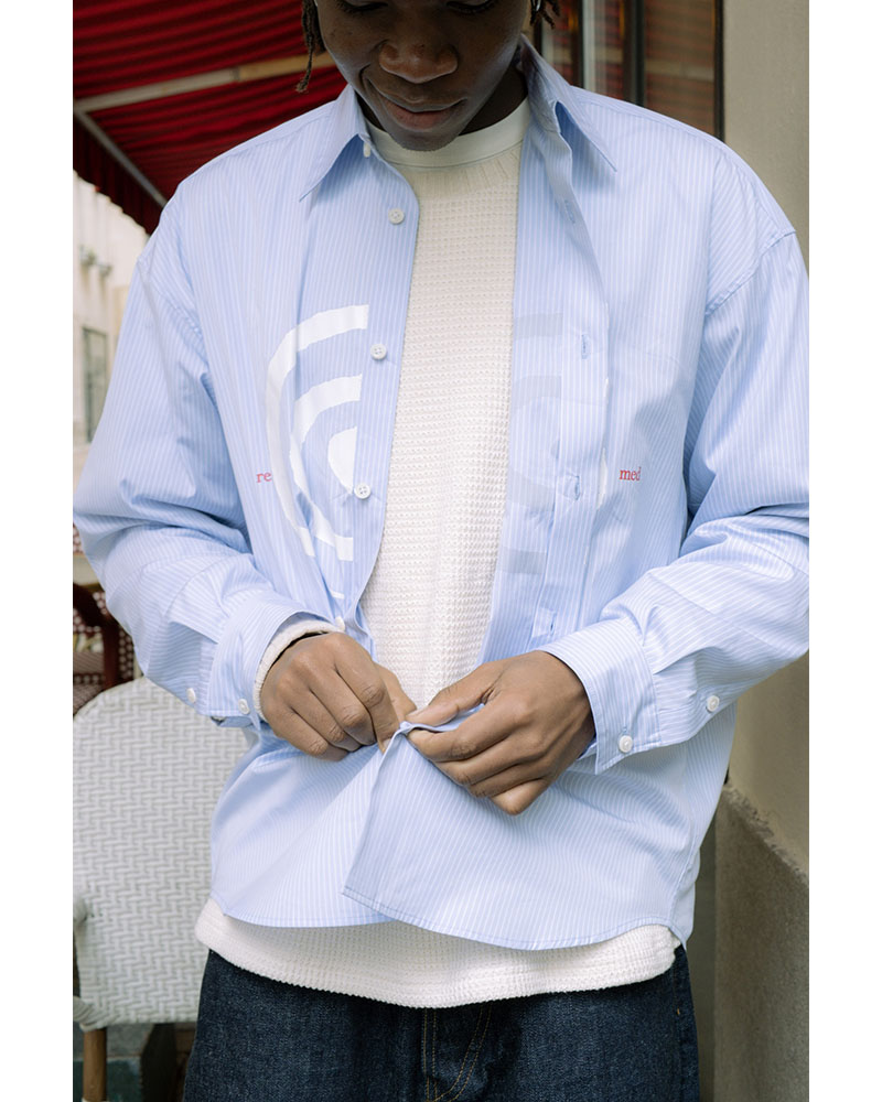 "GuruGuru" SLOUCH SHIRT -SAX-