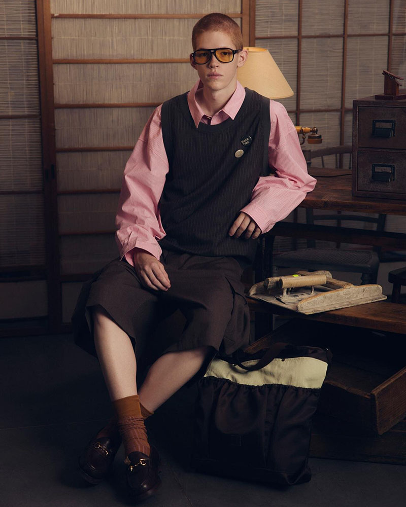 FOREMAN WOOL BIBS -BROWN-