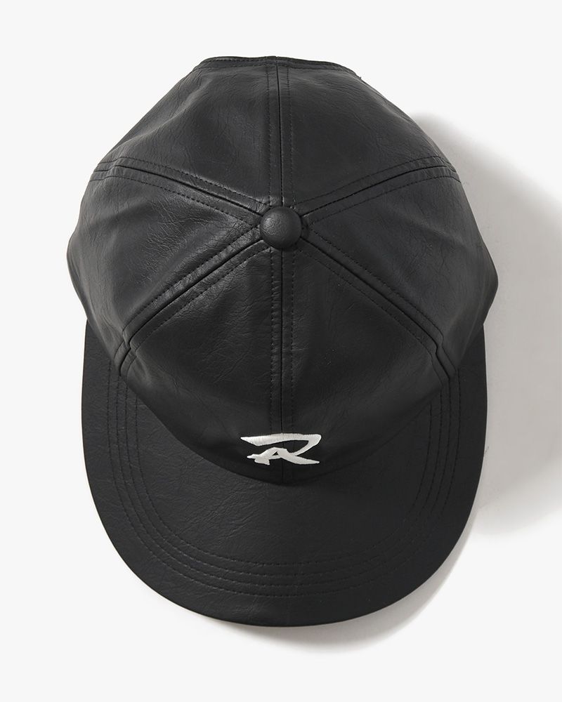 FAKE LEATHER B.B CAP -BLACK-