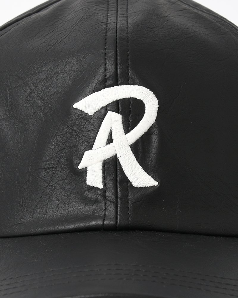 FAKE LEATHER B.B CAP -BLACK-