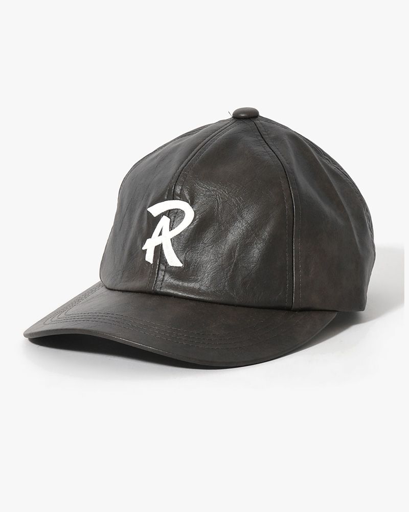FAKE LEATHER B.B CAP -D.BROWN-