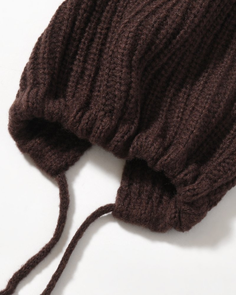 HOOD BEANIE -BROWN-