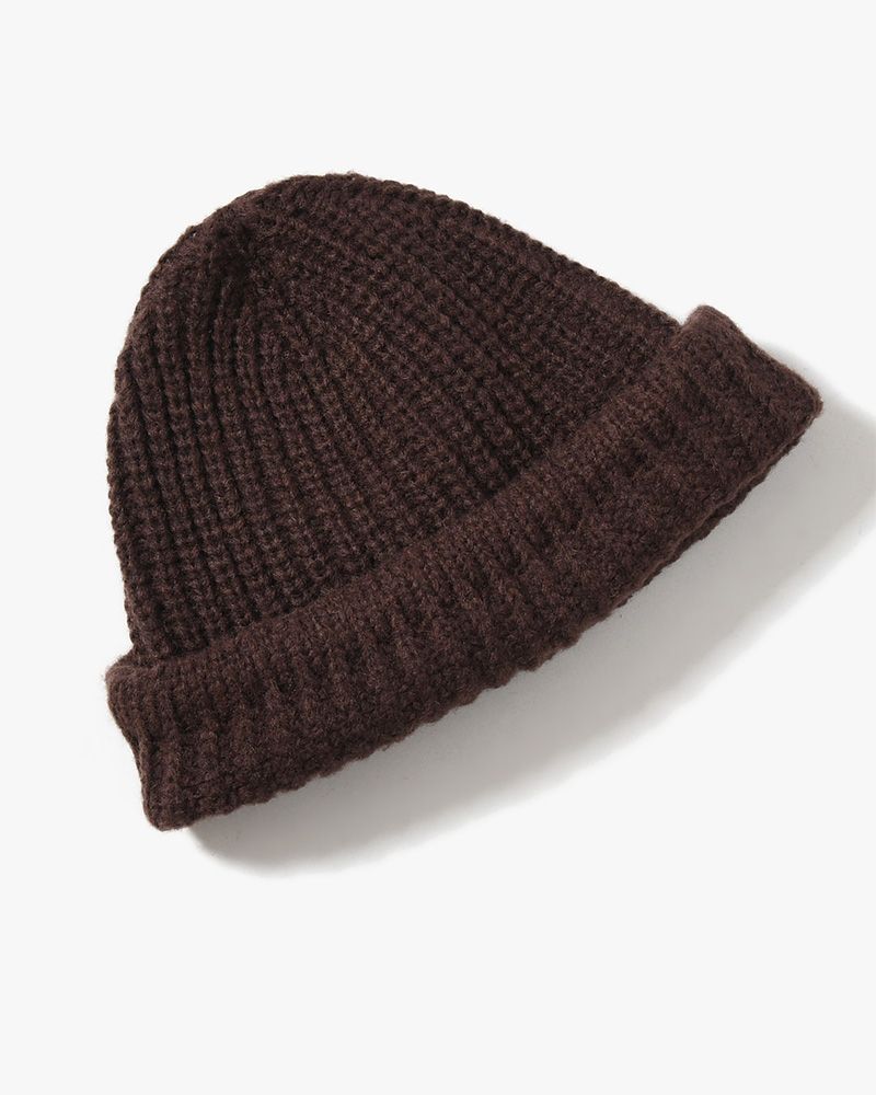 HOOD BEANIE -BROWN-