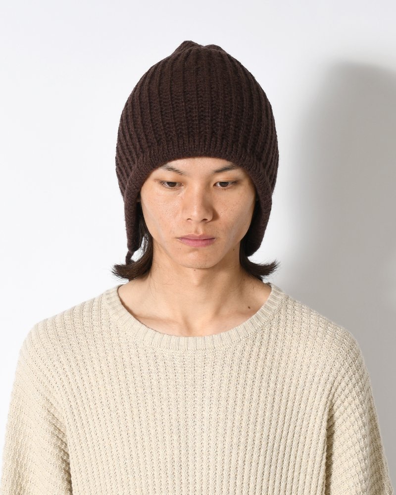 HOOD BEANIE -BROWN-