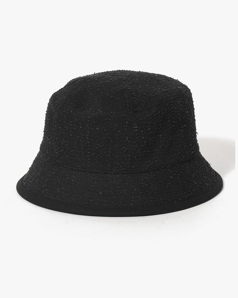 COTTON LOOP BUCKET HAT -BLACK-