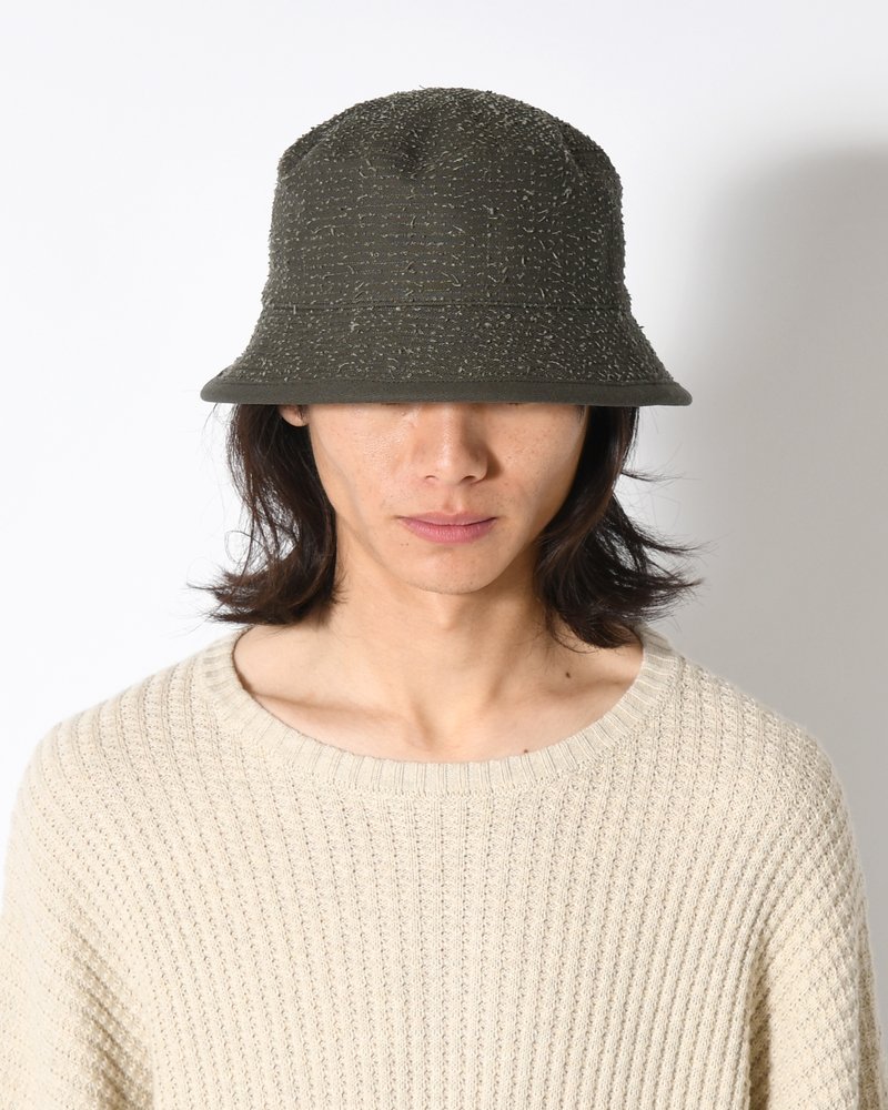 COTTON LOOP BUCKET HAT -KHAKI-