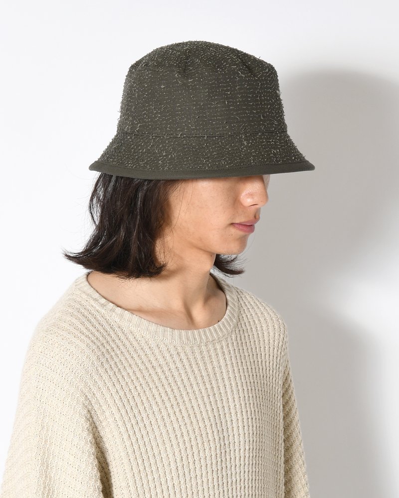 COTTON LOOP BUCKET HAT -KHAKI-