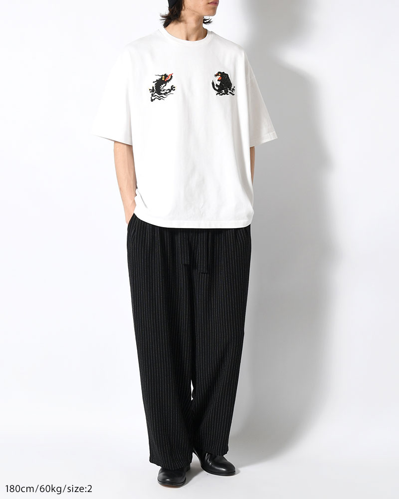 LINEN TUCK PT -BLACK-