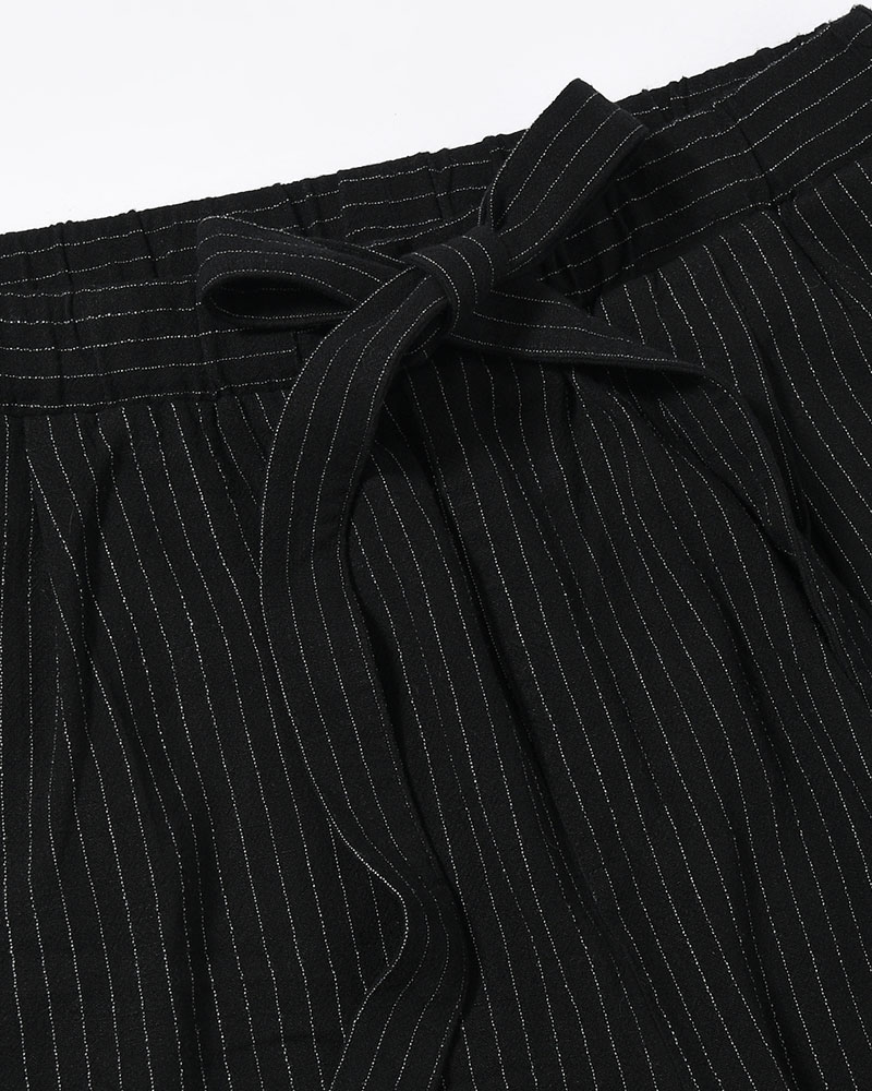 LINEN TUCK PT -BLACK-