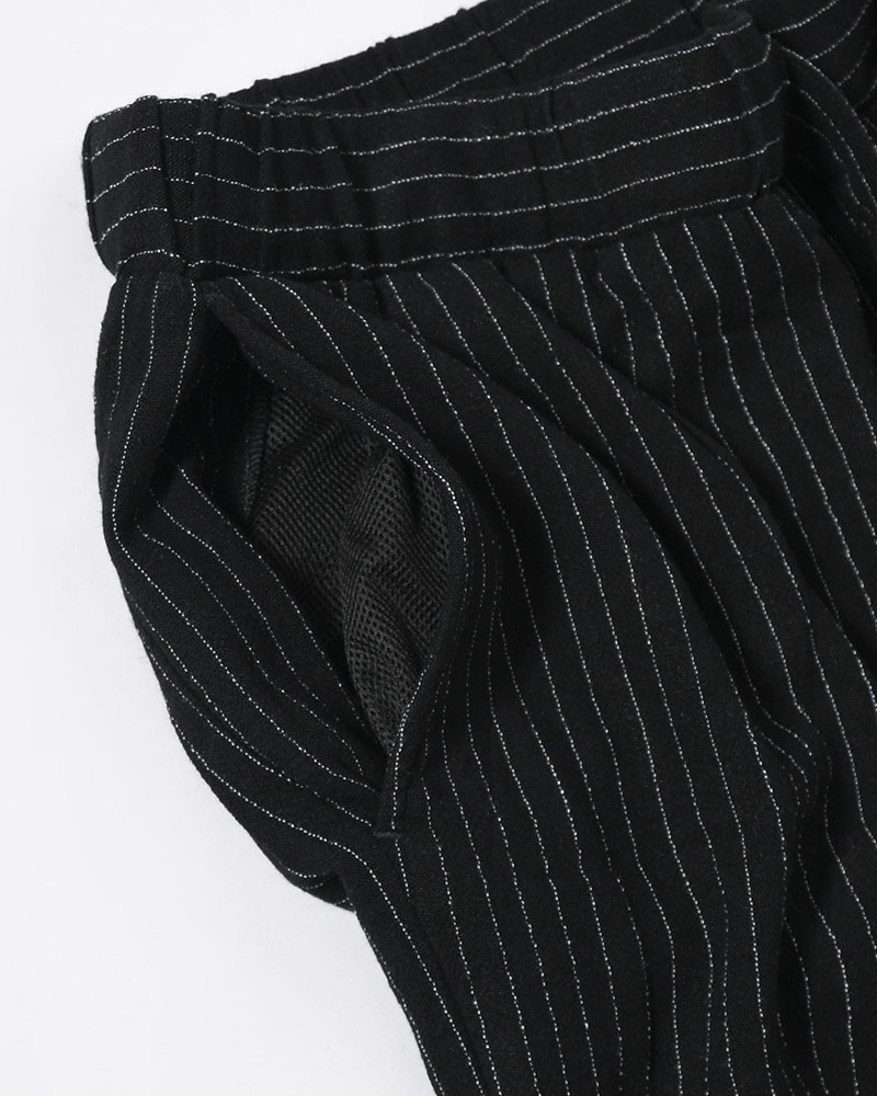 LINEN TUCK PT -BLACK-