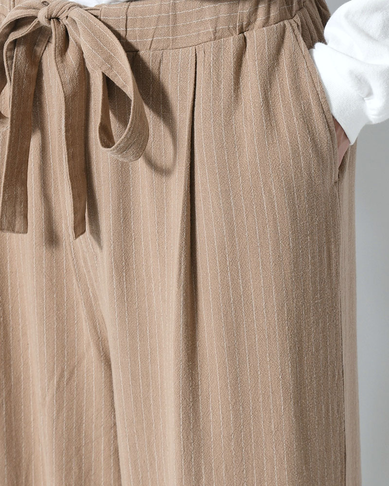 LINEN TUCK PT -BEIGE-