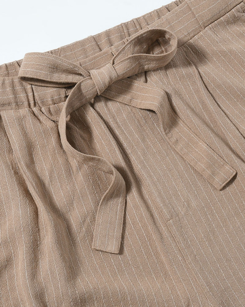 LINEN TUCK PT -BEIGE-
