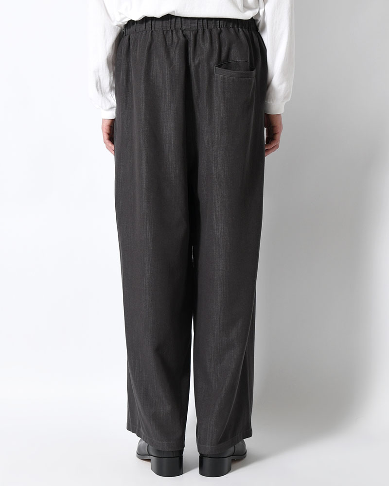 VISCOSE DENIM TUCK PT -BLACK-