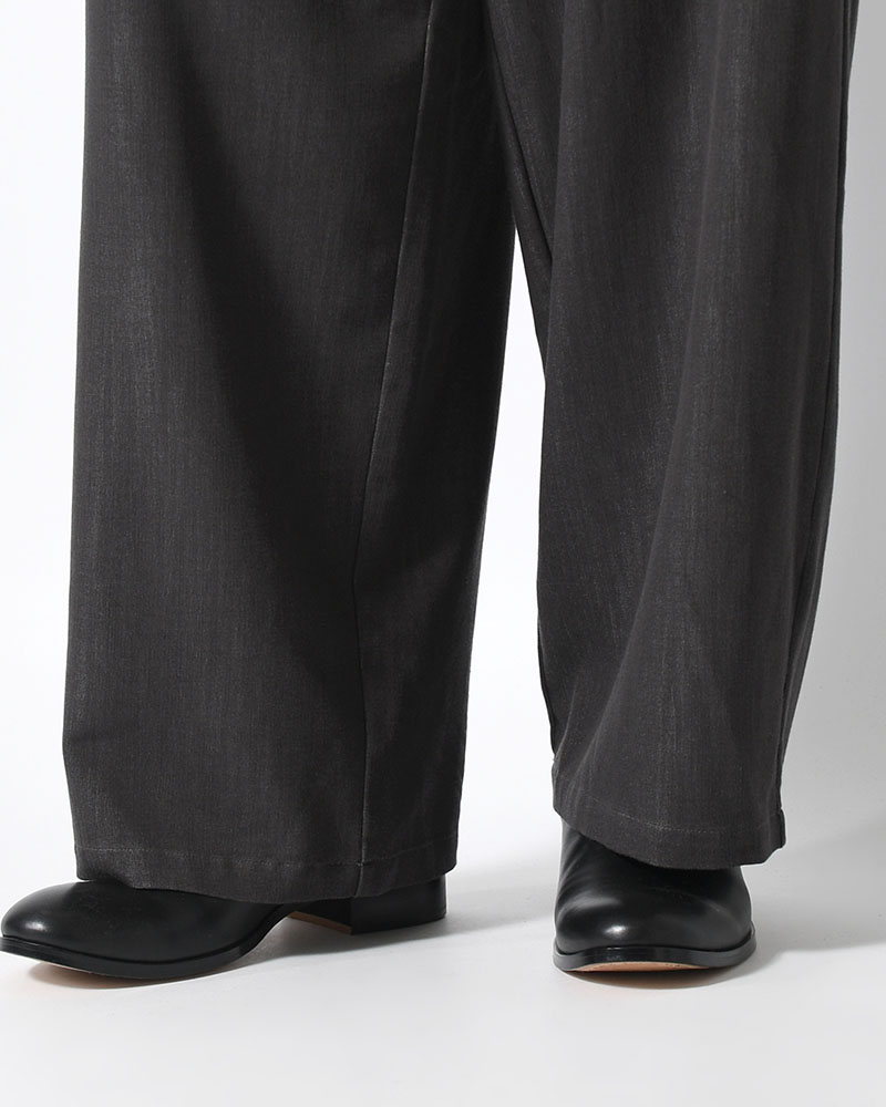 VISCOSE DENIM TUCK PT -BLACK-
