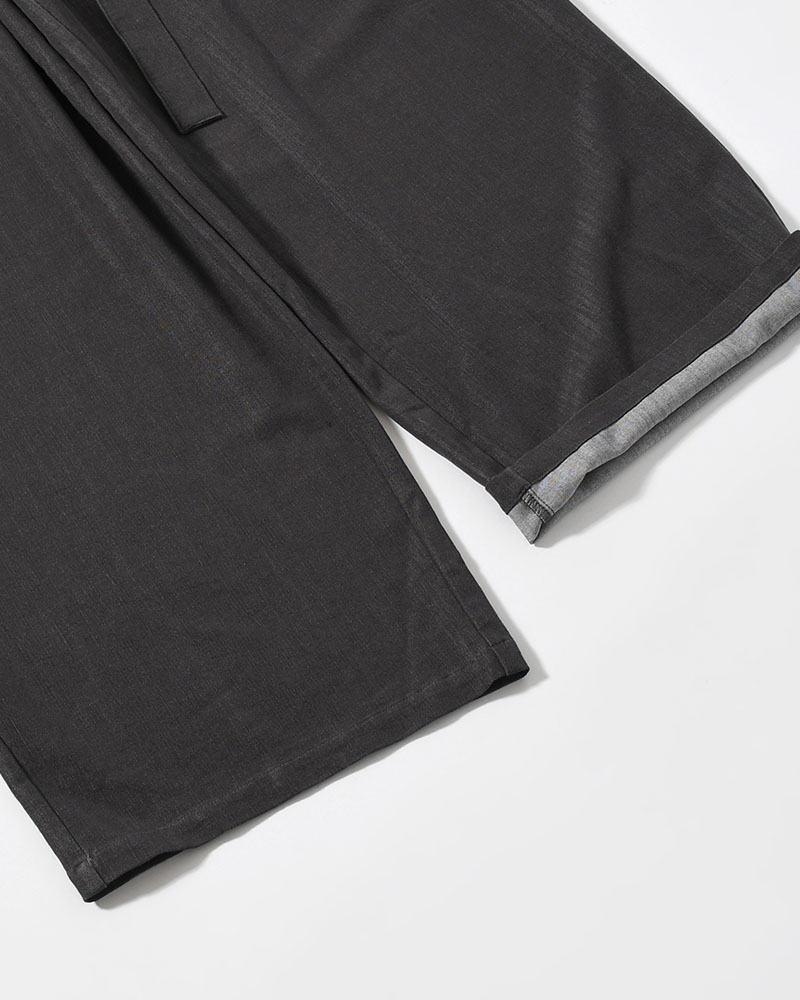 VISCOSE DENIM TUCK PT -BLACK-