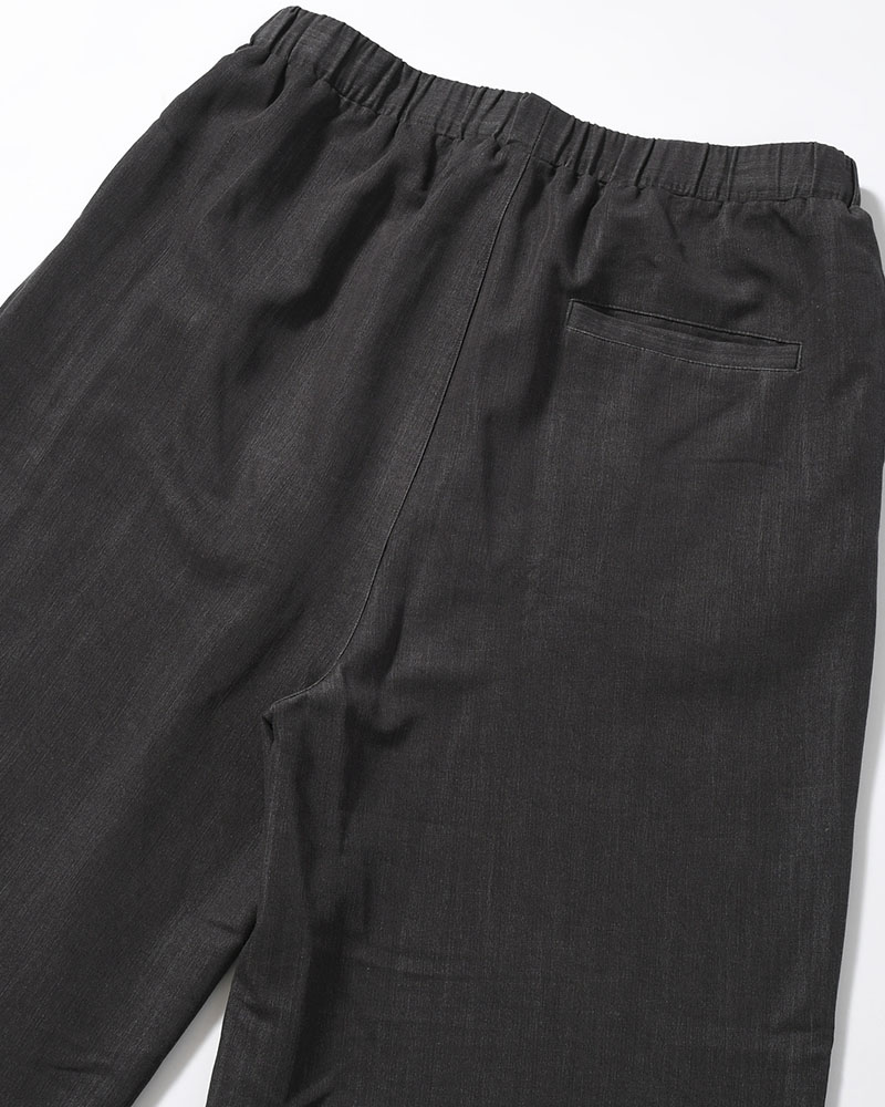 VISCOSE DENIM TUCK PT -BLACK-