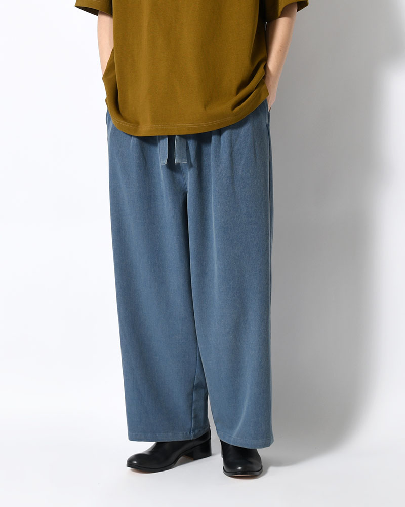 VISCOSE DENIM TUCK PT -INDIGO-