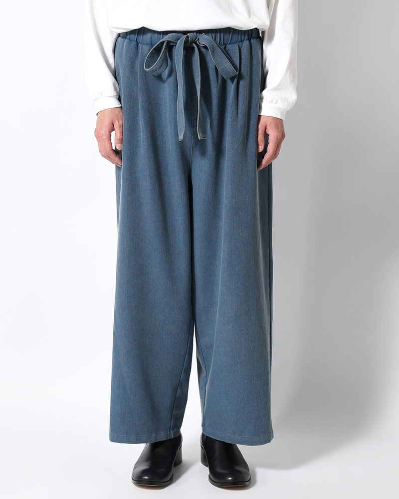 VISCOSE DENIM TUCK PT -INDIGO-