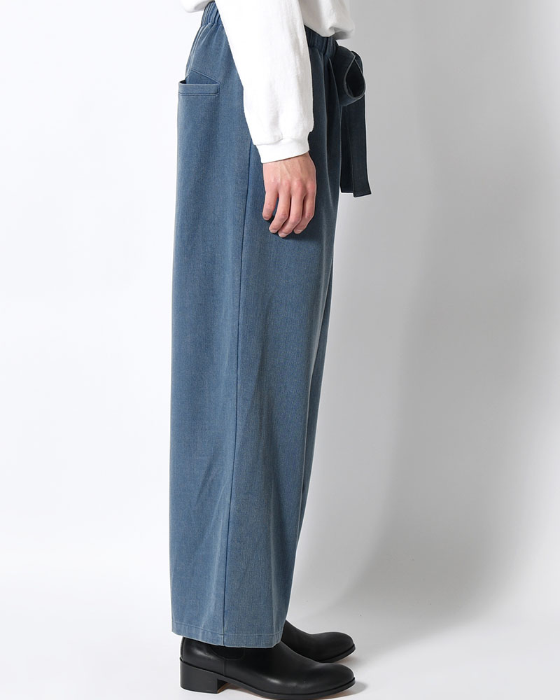 VISCOSE DENIM TUCK PT -INDIGO-