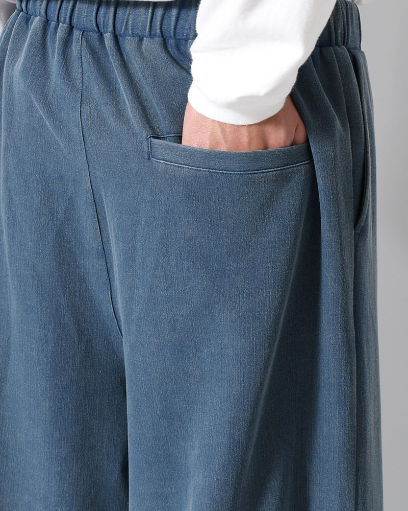 VISCOSE DENIM TUCK PT -INDIGO-