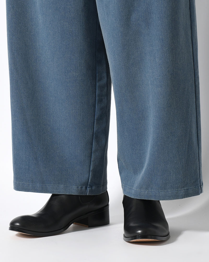 VISCOSE DENIM TUCK PT -INDIGO-