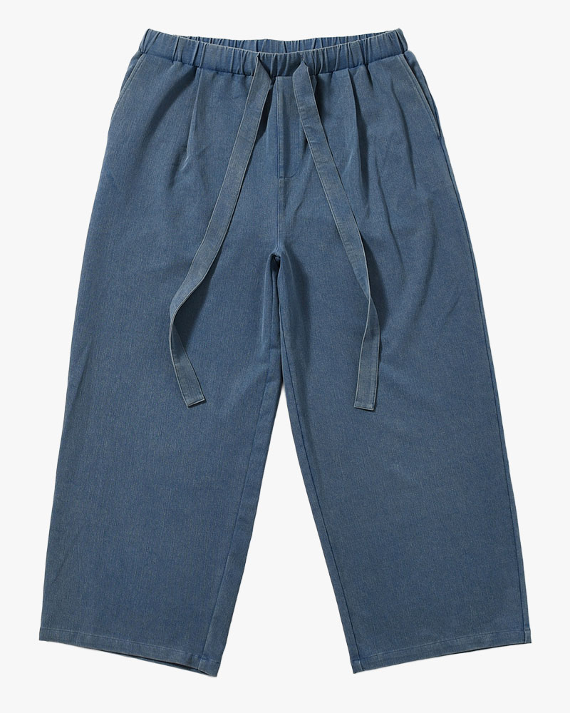 VISCOSE DENIM TUCK PT -INDIGO-