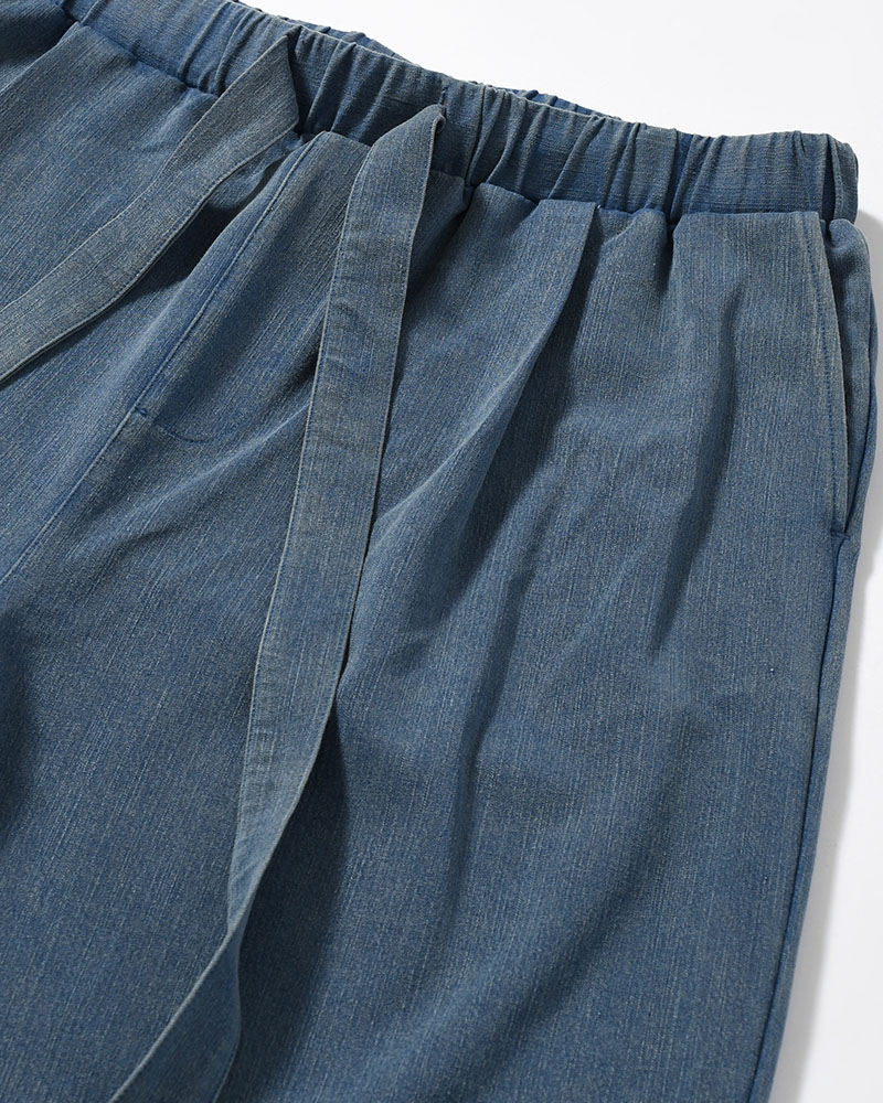 VISCOSE DENIM TUCK PT -INDIGO-