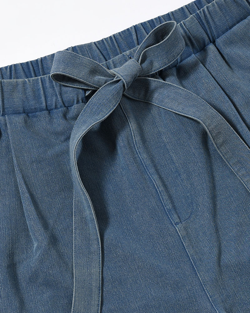 VISCOSE DENIM TUCK PT -INDIGO-