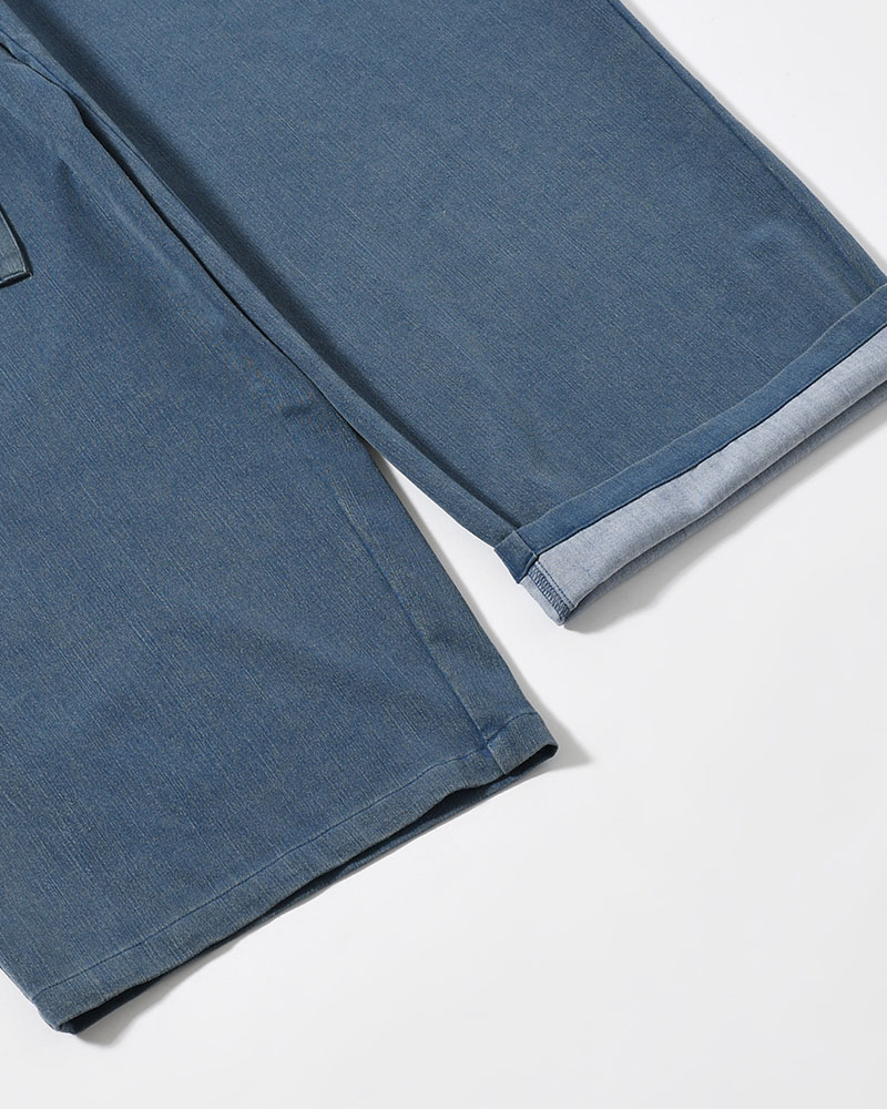 VISCOSE DENIM TUCK PT -INDIGO-