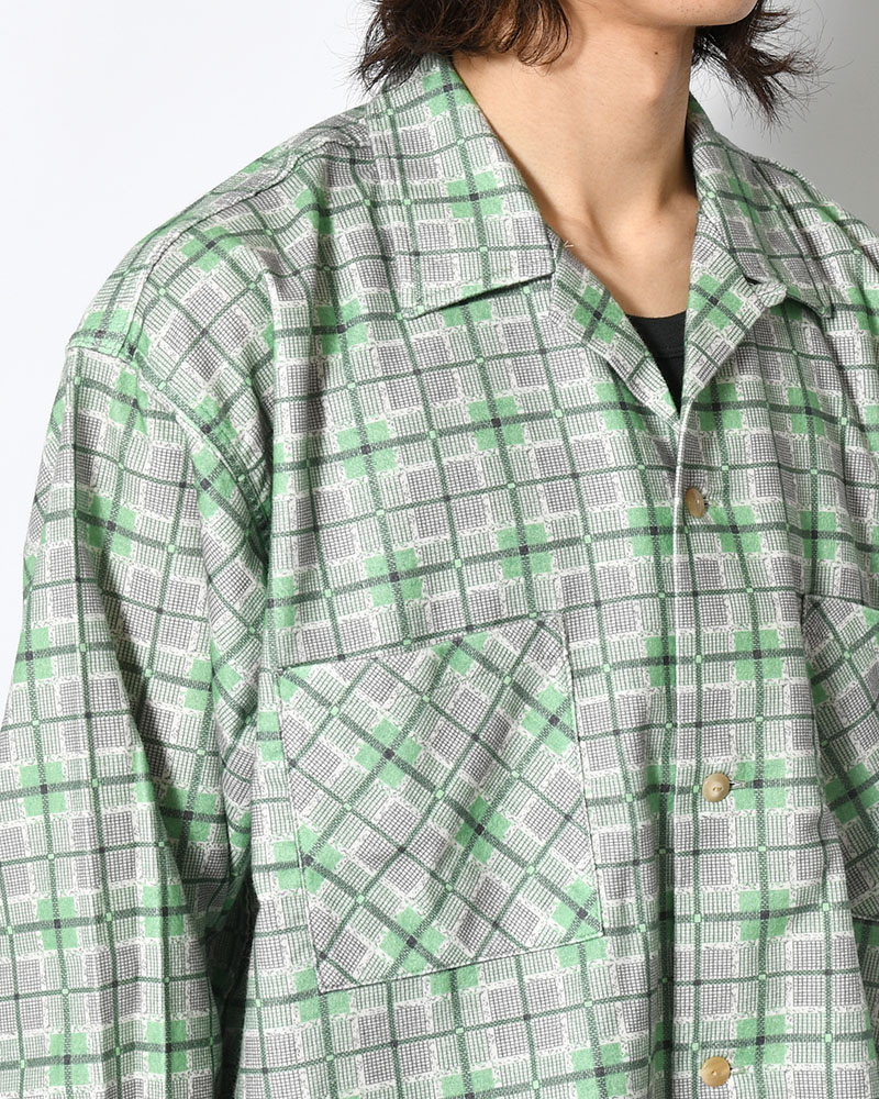 CHECK SH -GRAY×GREEN-