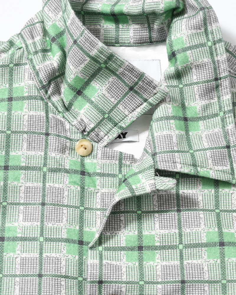 CHECK SH -GRAY×GREEN-