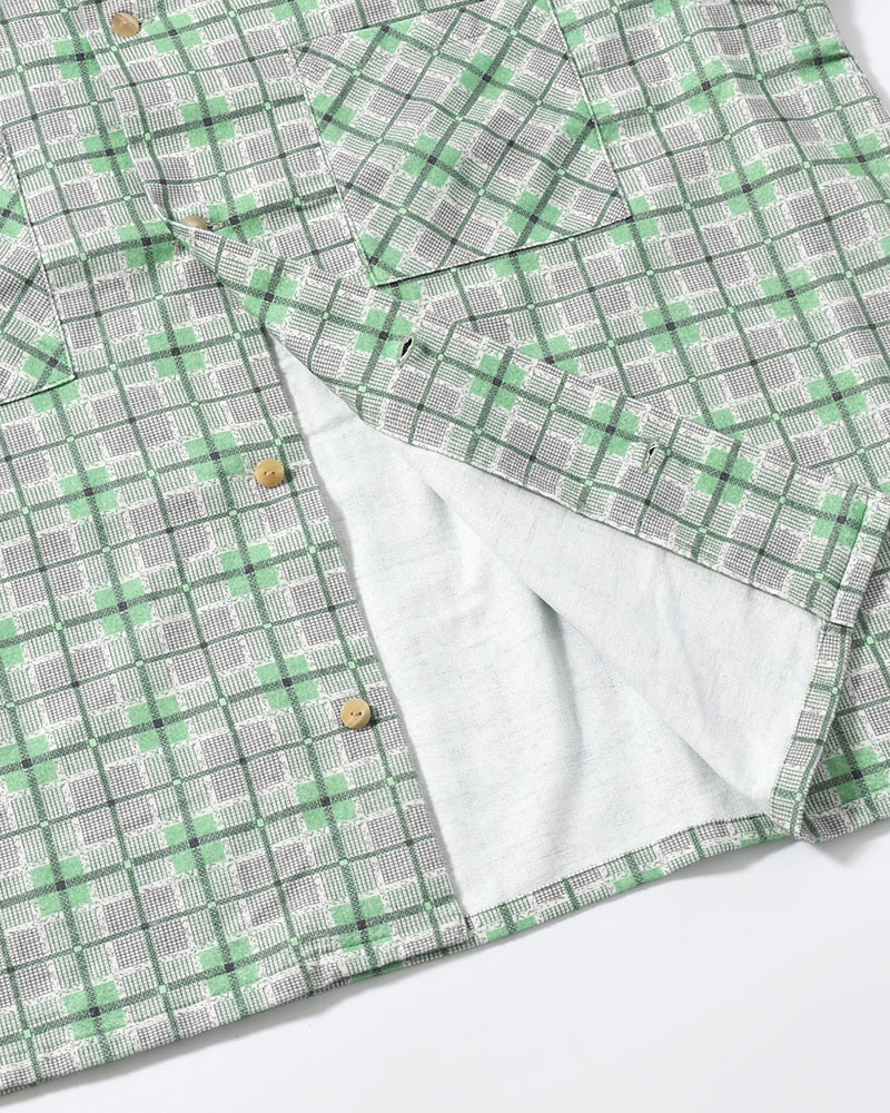 CHECK SH -GRAY×GREEN-