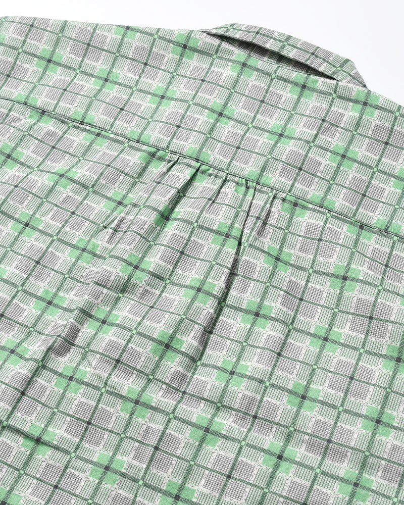 CHECK SH -GRAY×GREEN-