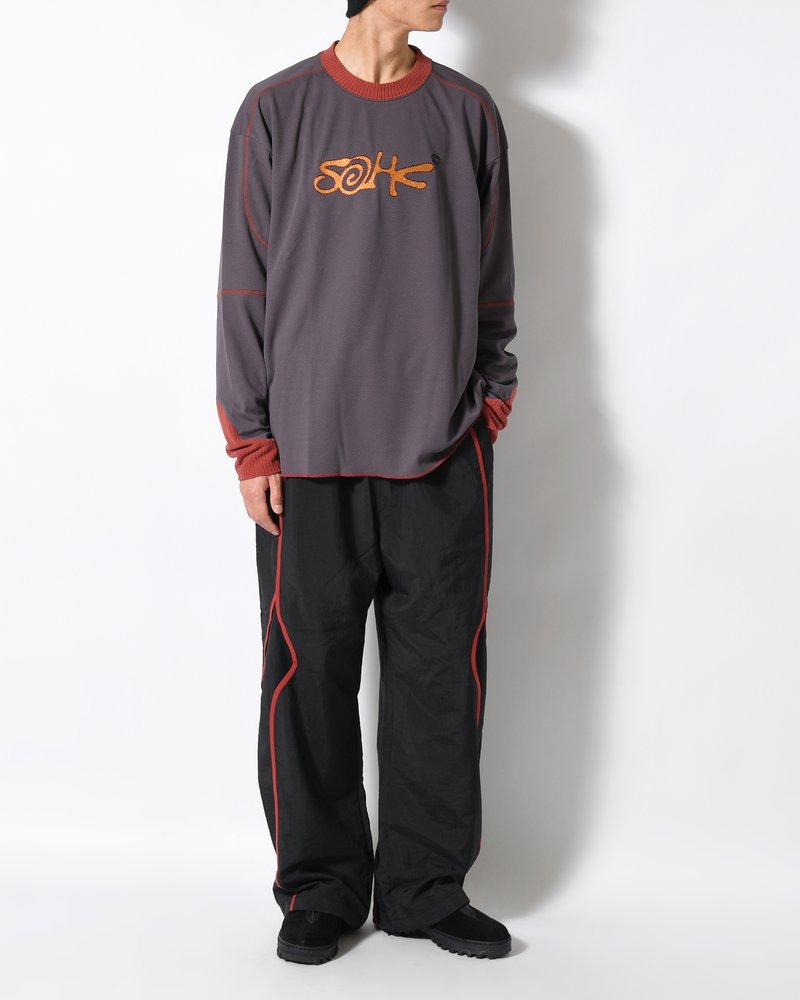 BOUND-SEAM JOGGER PANTS -BLACK-