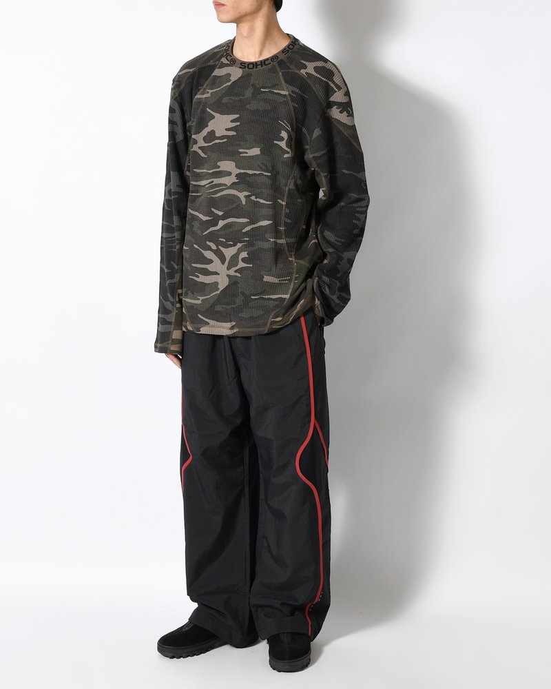 WAFFLE TEXTURE COVERSTITCH L/SL -MULTI-